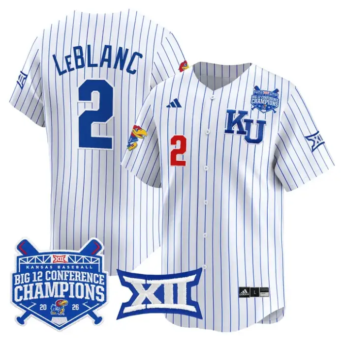 Tyson LeBlanc Jersey #2 Kansas Jayhawks Big 12 Champions 2026 Stitched by My Store