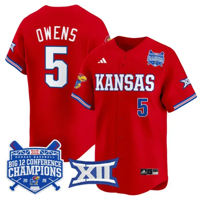 Tyson Owens Jersey #5 Kansas Jayhawks Big 12 Champions 2026 Stitched by My Store