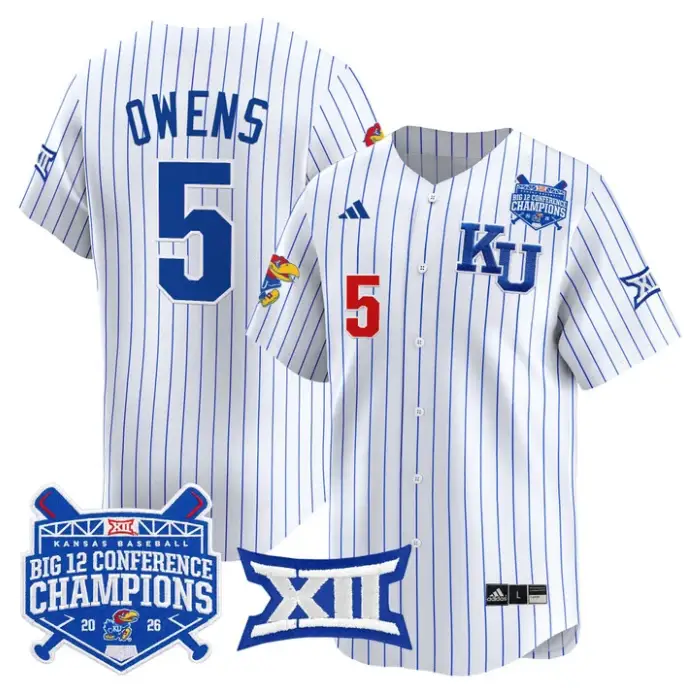 Tyson Owens Jersey #5 Kansas Jayhawks Big 12 Champions 2026 Stitched by My Store