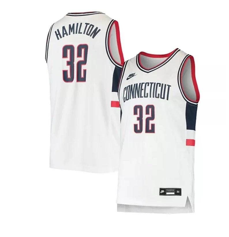 UConn Huskies #32 Richard Hamiltoon Jersey NCAA College Basketball Jerseys White by My store basketball