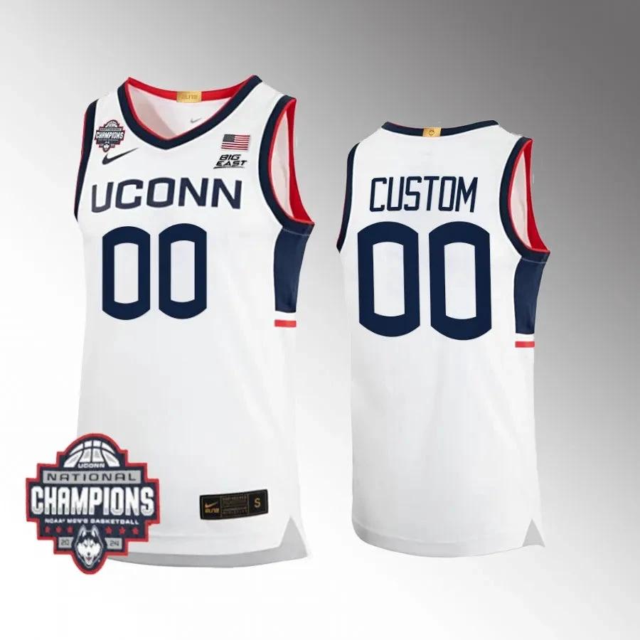 UConn Huskies Custom Name, Number 2024 NCAA Basketball National Champions White by My store basketball