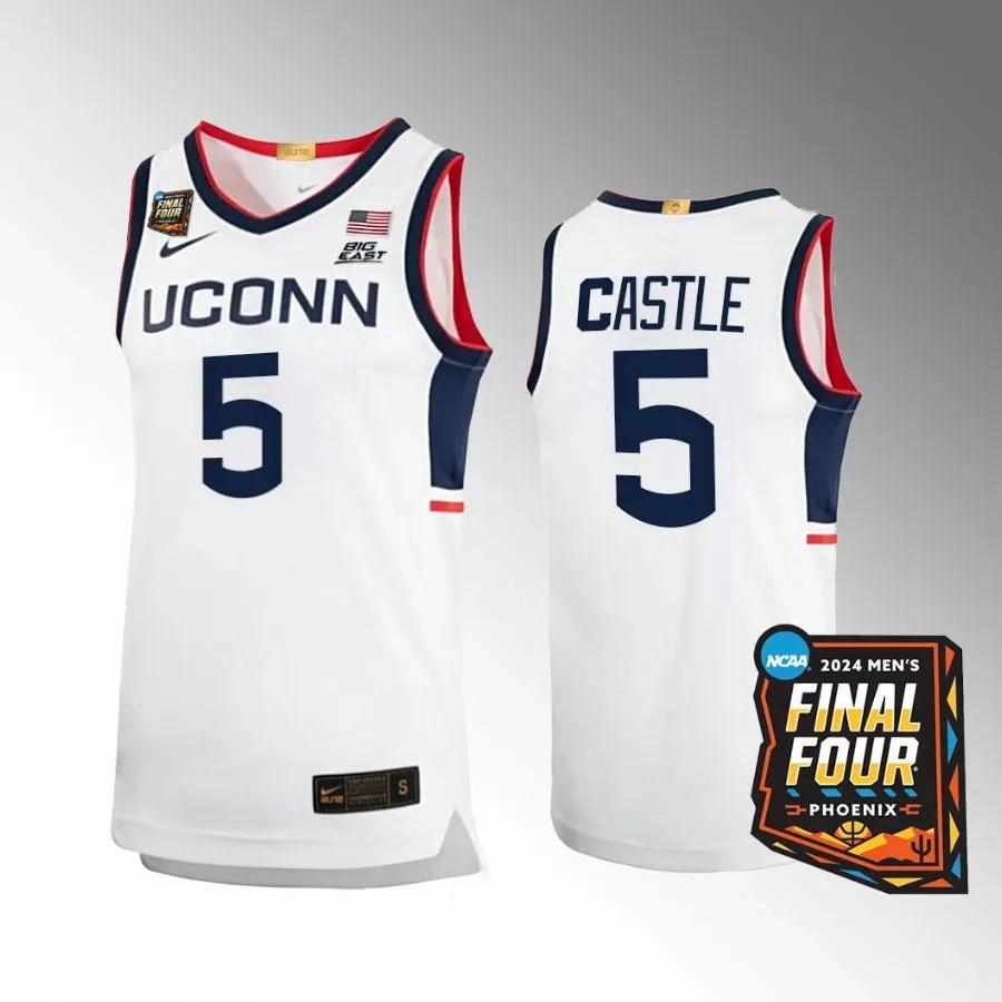 UConn Huskies #5 Stephon Castle Jersey 2024 NCAA March Madness Final Four Jersey by My store basketball