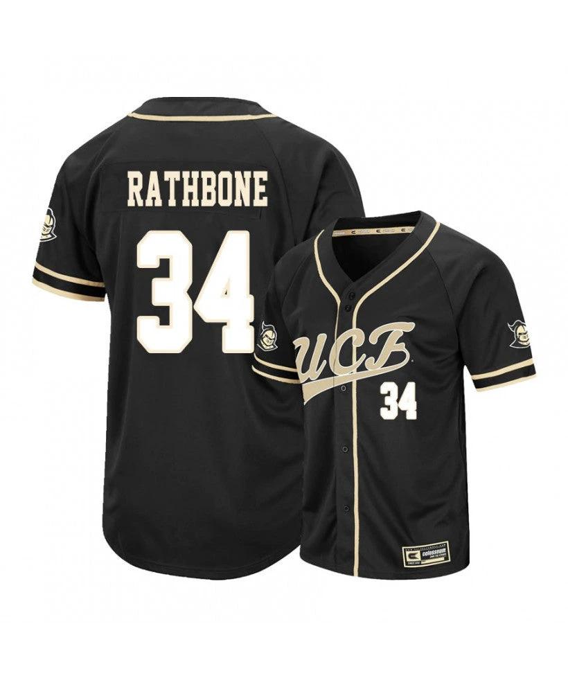 UCF Knights 34 Jordan Rathbone Black College Baseball Jersey by My Store