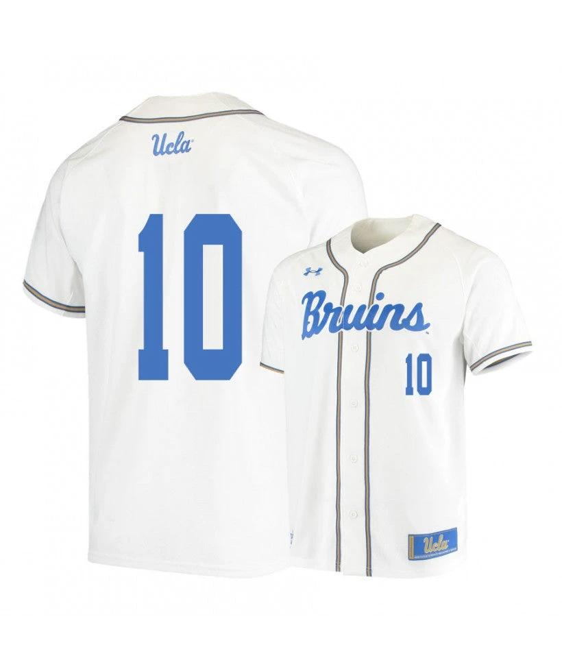 UCLA Bruins 10 Mikey Perez White College Baseball Jersey by My Store