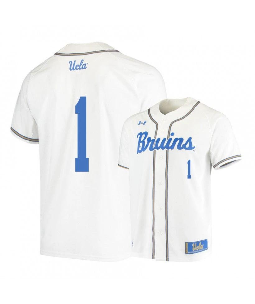 UCLA Bruins 1 Matt McLain White College Baseball Jersey by My Store