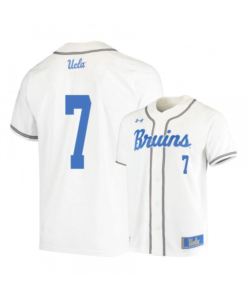 UCLA Bruins 7 JT Schwartz White College Baseball Jersey by My Store