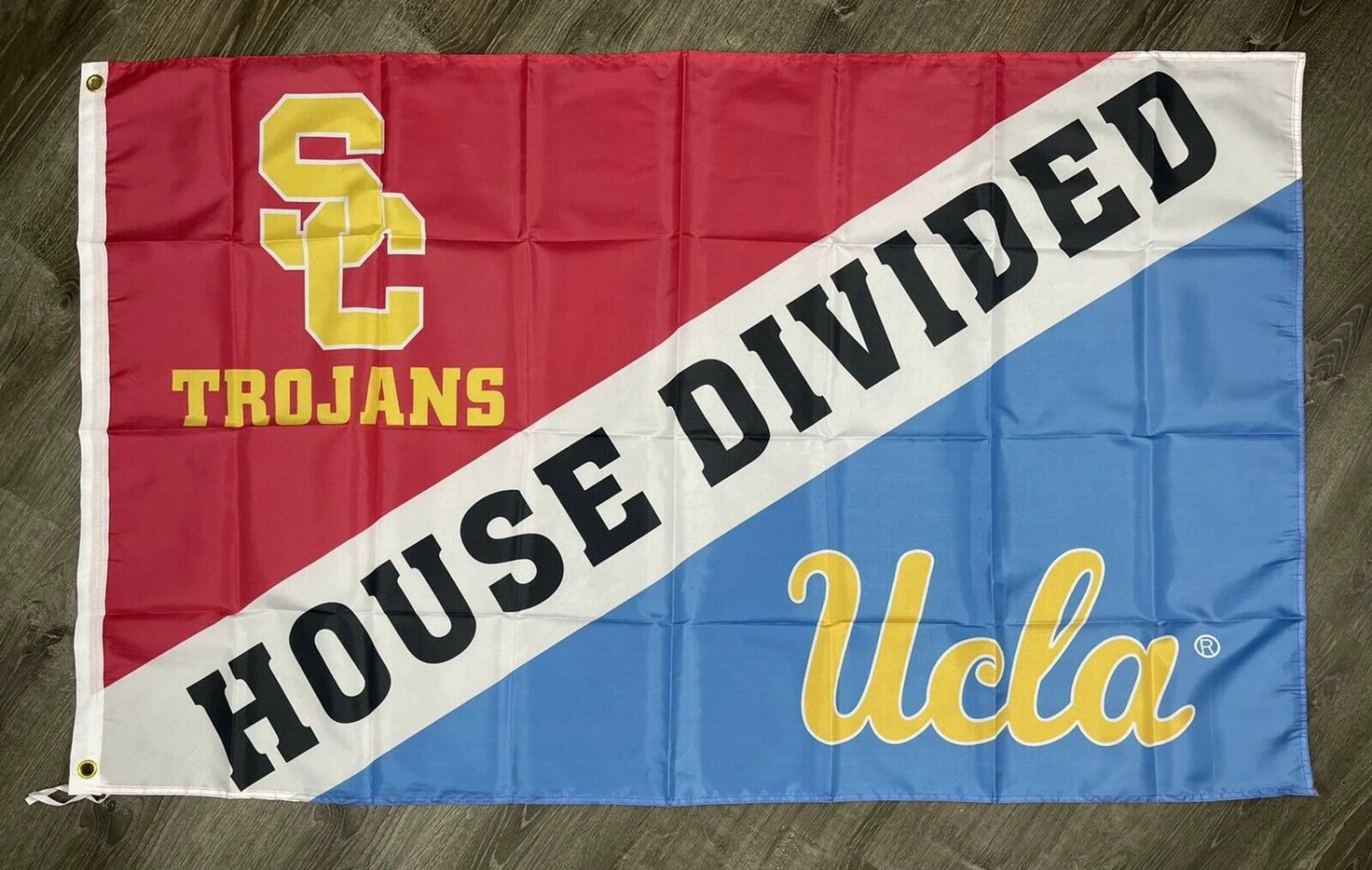 UCLA Bruins USC Trojans House Divided Flag 3x5 ft NCAA Sports Banner Man-Cave by flagsjustdoit