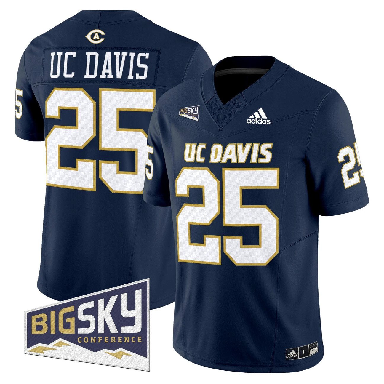 UC Davis Jersey #25 UC Davis Aggies 2025 Lake Tahoe Patch Stitched by My Store NCAA Football Jerseys