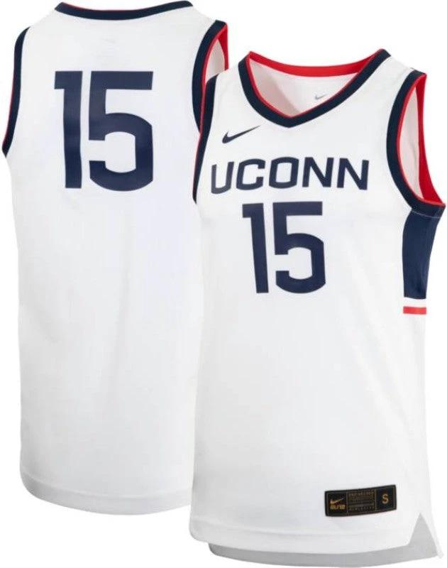 UConn Huskies Jersey #15 NCAA College Basketball Jerseys White by My store basketball