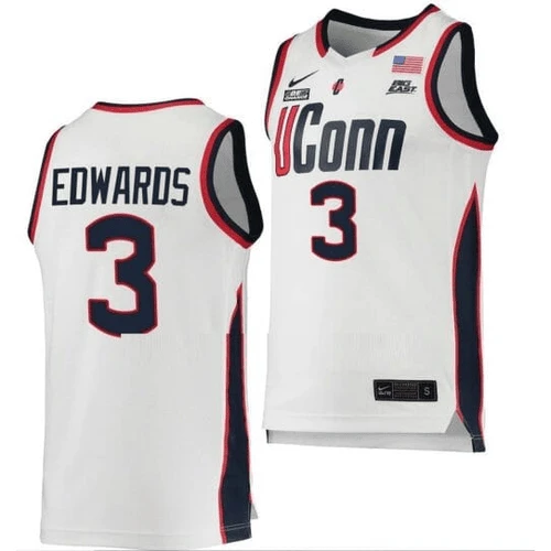 UConn Huskies #3 Aaliyah Edwards Jersey College Basketball - White by My store basketball