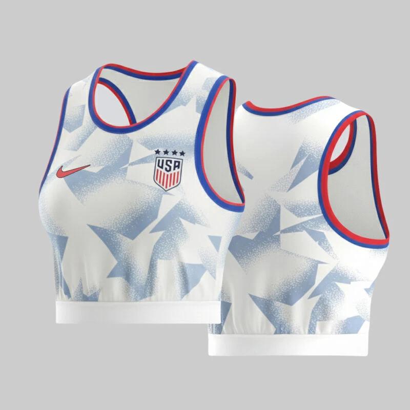 USA 2025-26 Crop Soccer Jersey Women’s Sportwear – White by Soccer Jersey