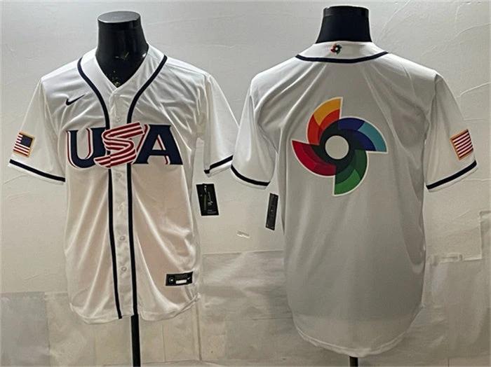 USA Baseball Jersey Team Big Logo White 2026 World Baseball Classic Home Stadium Stitched by My Store