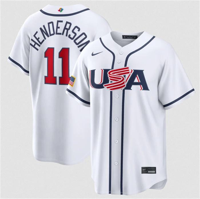 USA Baseball #11 Gunnar Henderson Jersey White 2026 World Baseball Classic Home Stadium Stitched by My Store