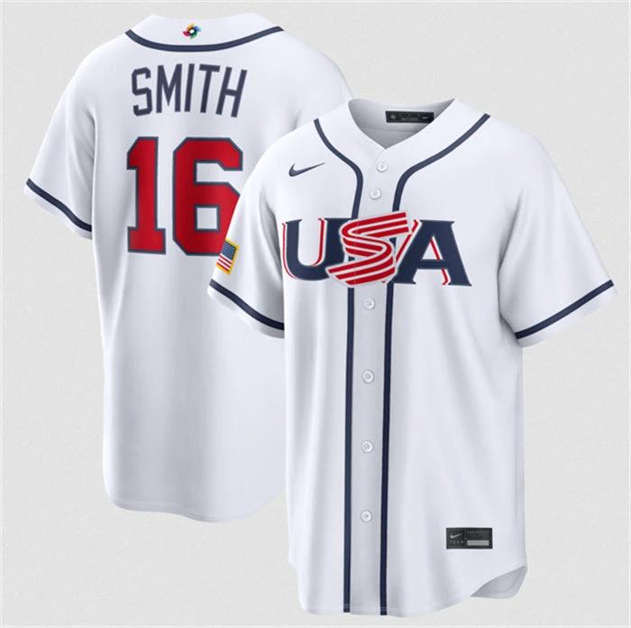 USA Baseball #16 Will Smith Jersey White 2026 World Baseball Classic Home Stadium Stitched by My Store
