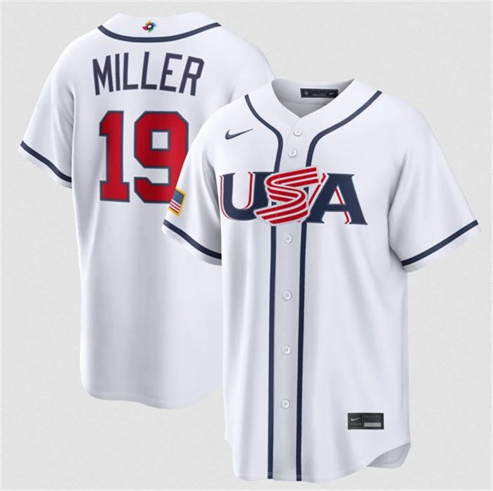 USA Baseball #19 Mason Miller Jersey White 2026 World Baseball Classic Home Stadium Stitched by My Store