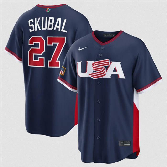 USA Baseball #27 Tarik Skubal Jersey Navy 2026 World Baseball Classic Road Stadium Stitched by My Store