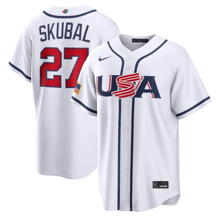 USA Baseball #27 Tarik Skubal Jersey White 2026 World Baseball Classic Home Stadium Stitched by My Store