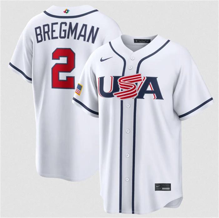 USA Baseball #2 Alex Bregman Jersey White 2026 World Baseball Classic Home Stadium Stitched by My Store