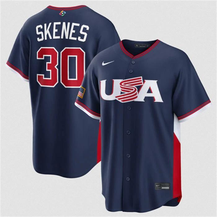 USA Baseball #30 Paul Skenes Jersey Navy 2026 World Baseball Classic Road Stadium Stitched by My Store