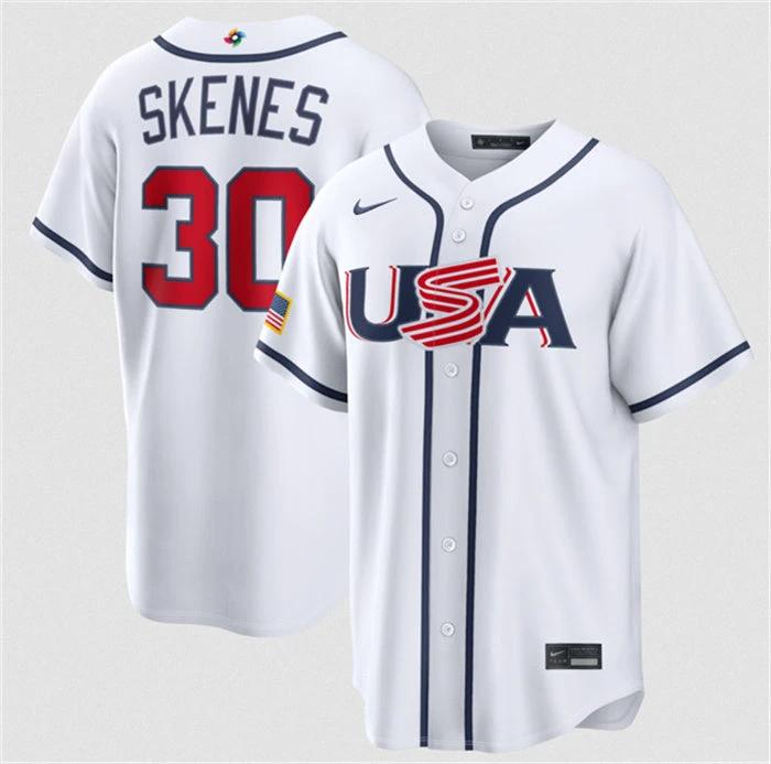 USA Baseball #30 Paul Skenes Jersey White 2026 World Baseball Classic Home Stadium Stitched by My Store
