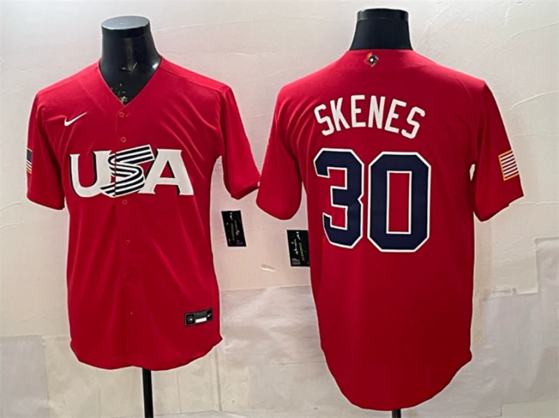 USA Baseball #30 Paul Skenes Red World Baseball Classic Stitched Jersey by My Store