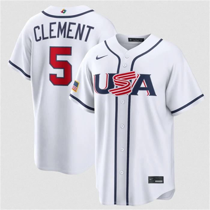 USA Baseball #5 Ernie Clement Jersey White 2026 World Baseball Classic Home Stadium Stitched by My Store