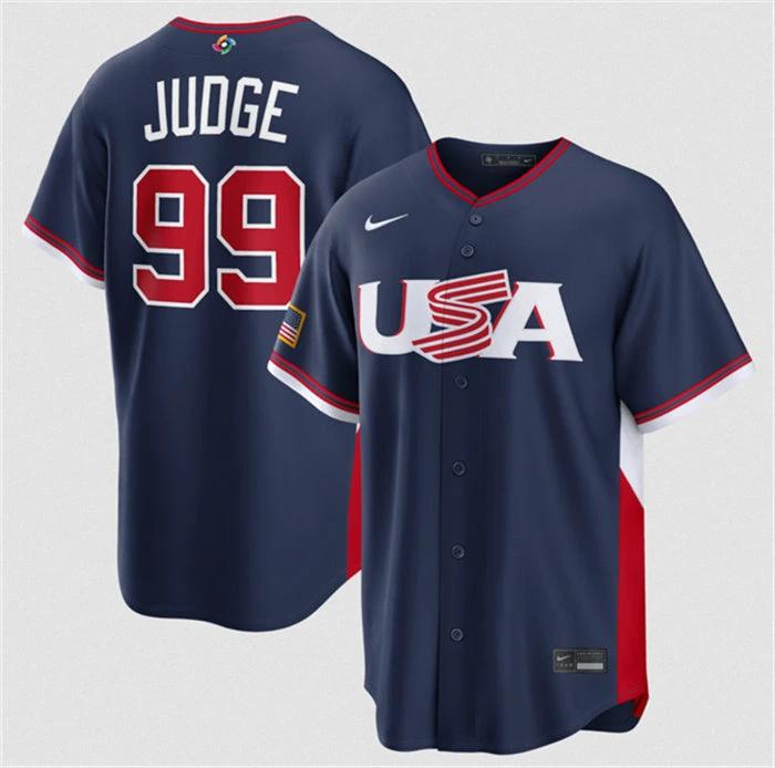 USA Baseball #99 Aaron Judge Jersey Navy 2026 World Baseball Classic Road Stadium Stitched by My Store