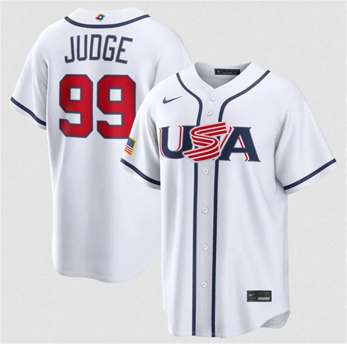 USA Baseball #99 Aaron Judge Jersey White 2026 World Baseball Classic Home Stadium Stitched by My Store