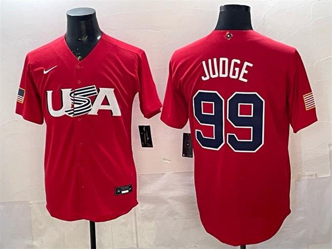 USA Baseball #99 Aaron Judge Red World Baseball Classic Stitched Jersey by My Store