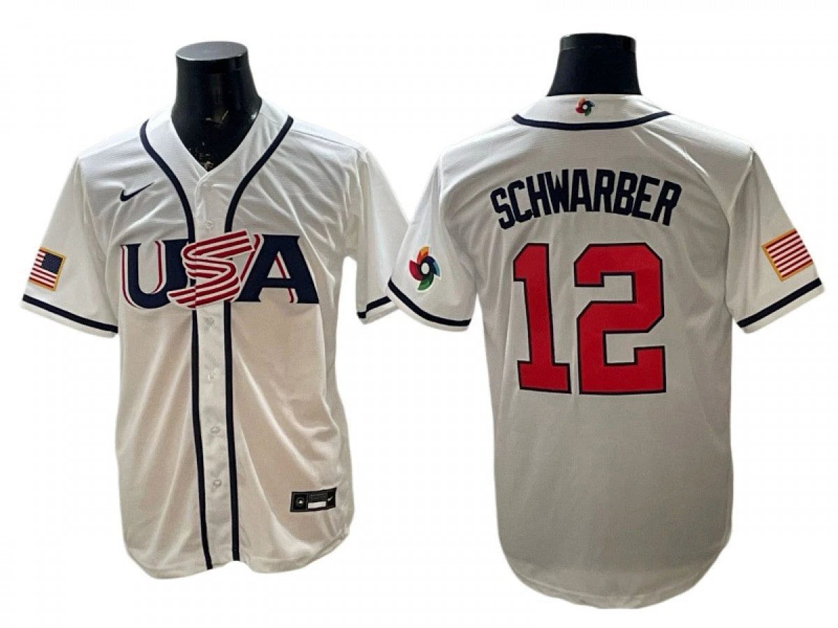 USA Baseball #12 Kyle Schwarber 2026 World Baseball Jersey by My Store