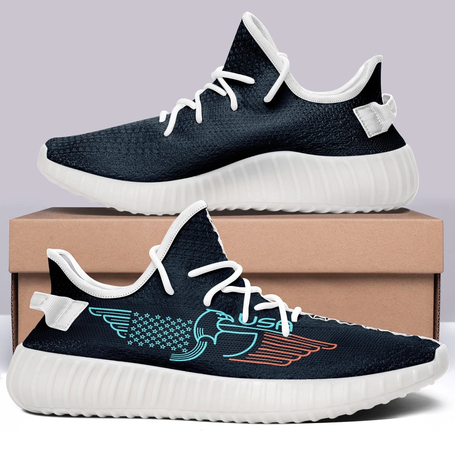 USA Flag V2 350v Yeezy Sneakers For Men Women Fans by Crocs