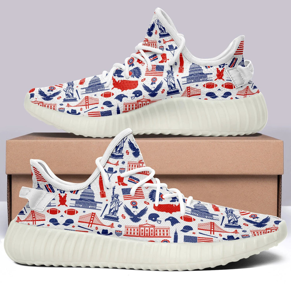 USA Flag V3 350v Yeezy Sneakers For Men Women Fans by Crocs
