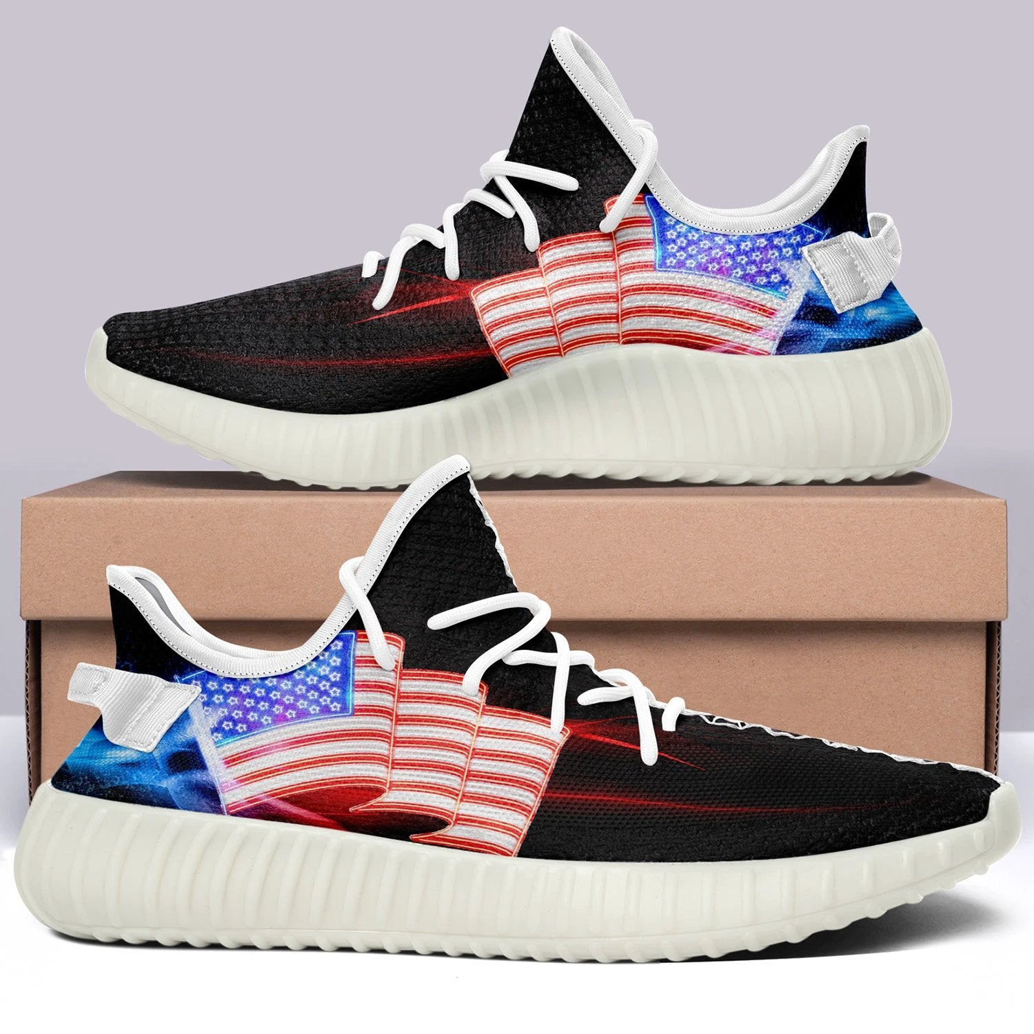 USA Flag V3 350v Yeezy Sneakers For Men Women Fans by Crocs