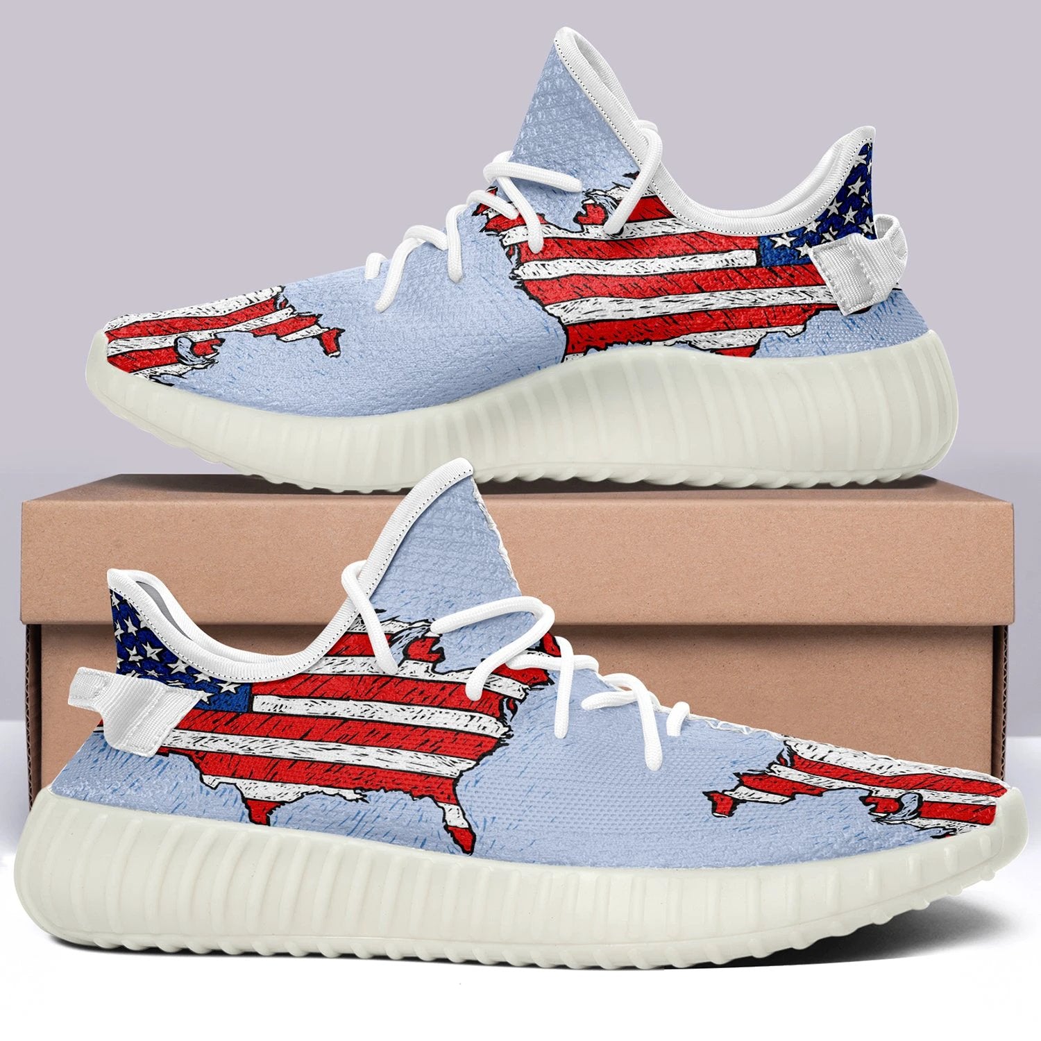 USA Flag V28 350v Yeezy Sneakers For Men Women Fans by Crocs
