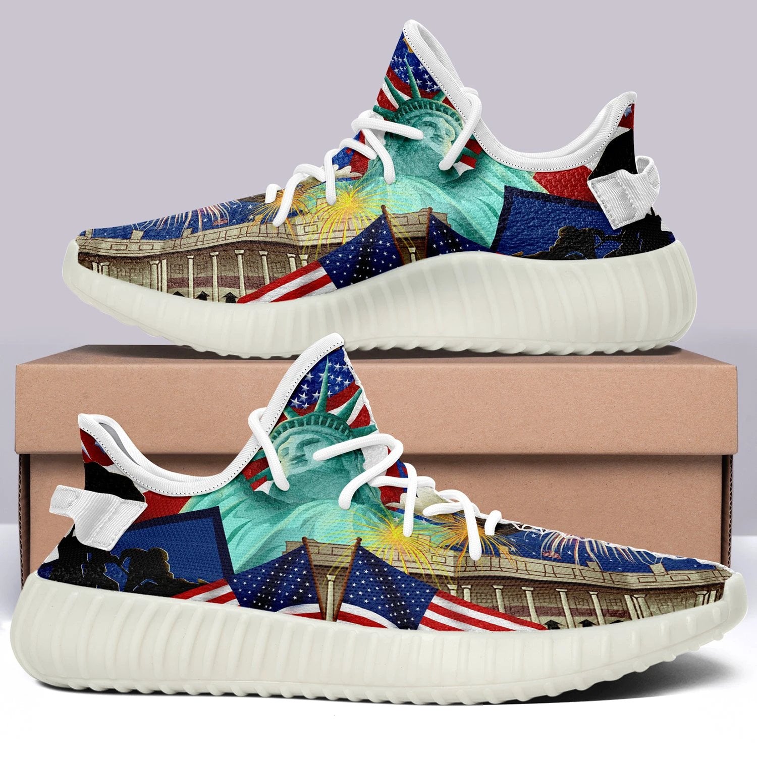 USA Flag V28 350v Yeezy Sneakers For Men Women Fans by Crocs