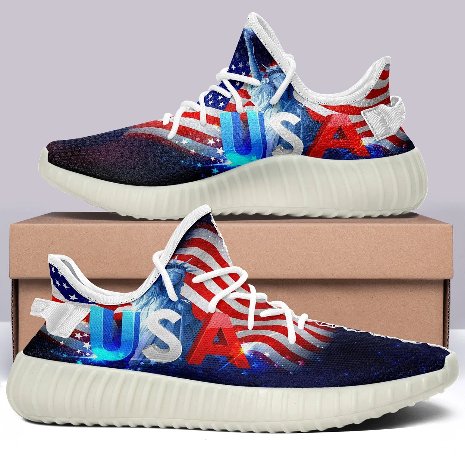 USA Flag V35 350v Yeezy Sneakers For Men Women Fans by Crocs