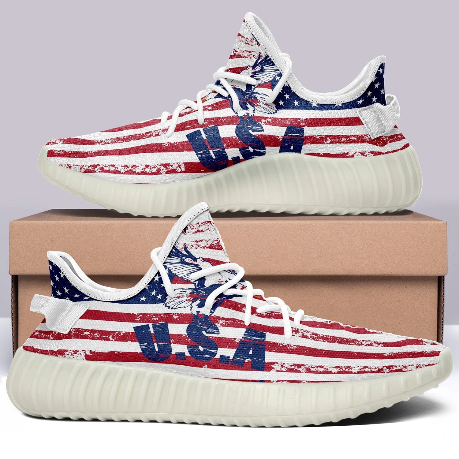 USA Flag V42 350v Yeezy Sneakers For Men Women Fans by Crocs