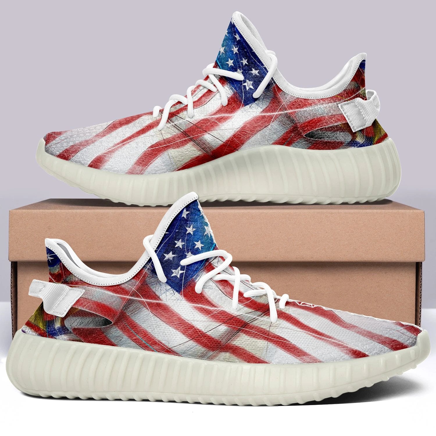 USA Flag V42 350v Yeezy Sneakers For Men Women Fans by Crocs