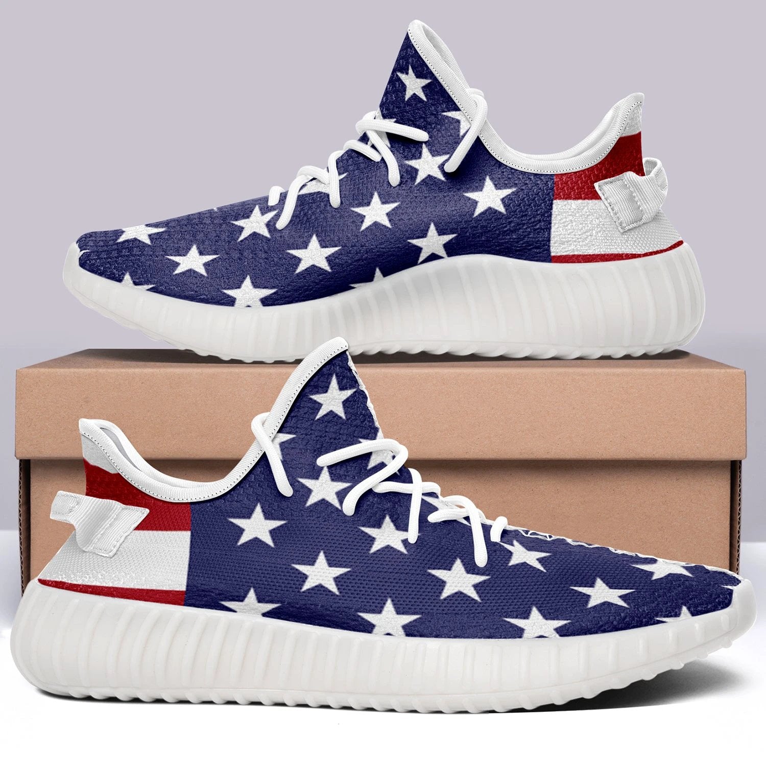USA Flag 350v Yeezy Sneakers For Men Women Fans by Crocs