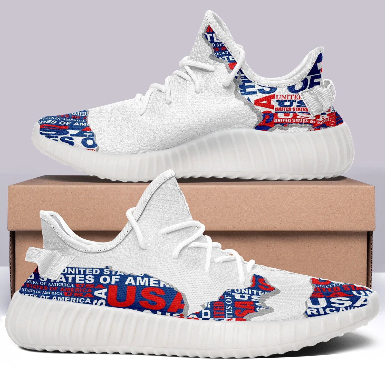 USA Flag V2 350v Yeezy Sneakers For Men Women Fans by Crocs