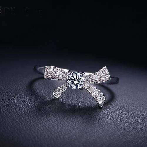 Swiss Crystal Bow Ring by Bowlift