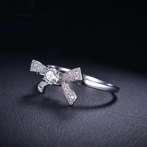 Swiss Crystal Bow Ring by Bowlift