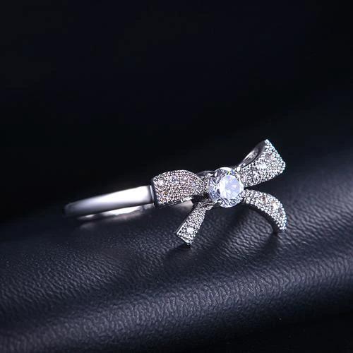 Swiss Crystal Bow Ring by Bowlift