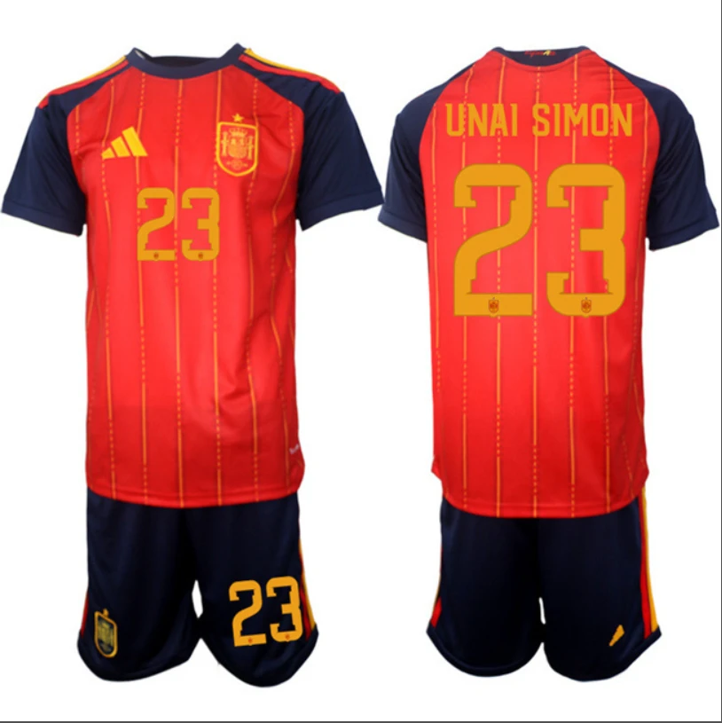 Unai Simón Jersey #23 Spain Team 2025-26 Red Home Soccer Suit by Soccer Jersey