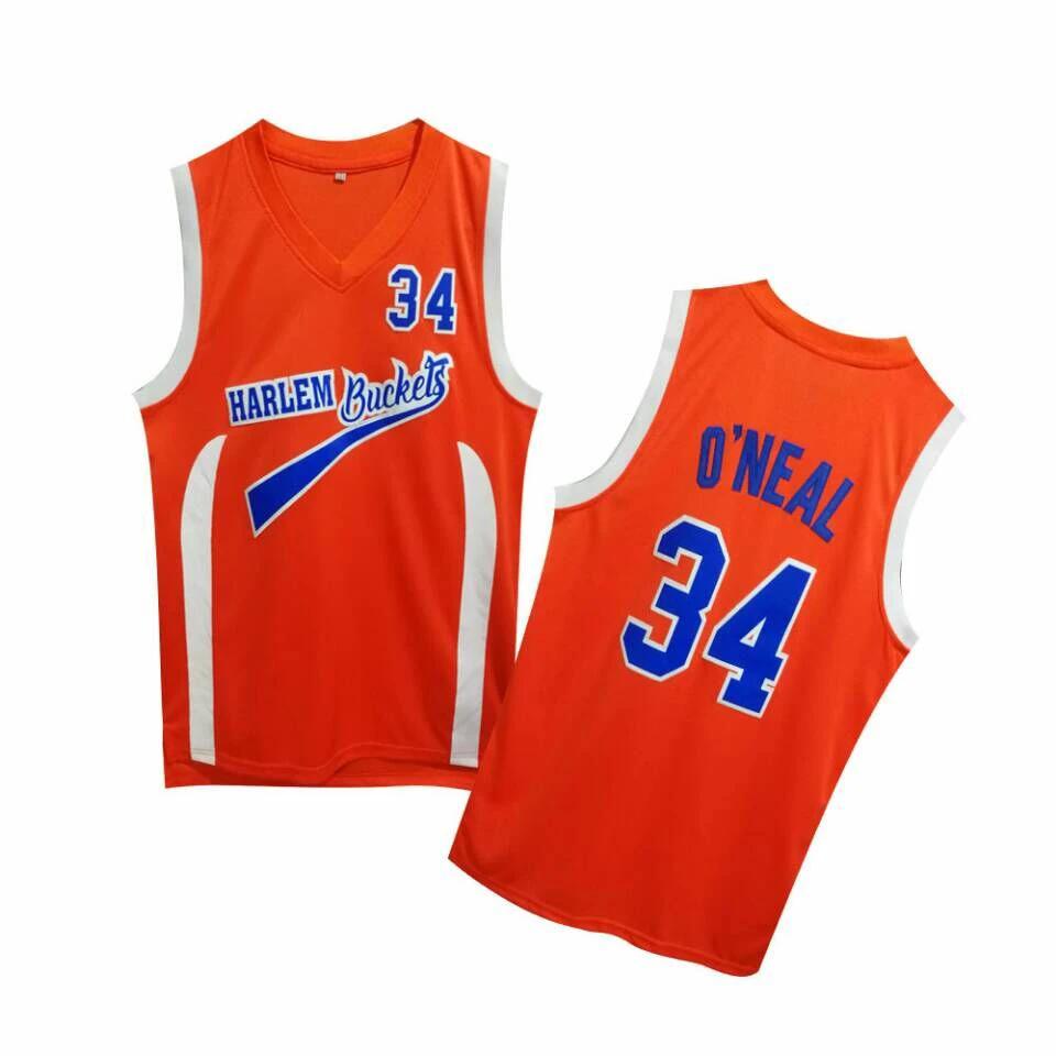 Uncle Drew #34 Harlem Buckets Shaquille O'Neal Basketball Jersey Red by My store basketball