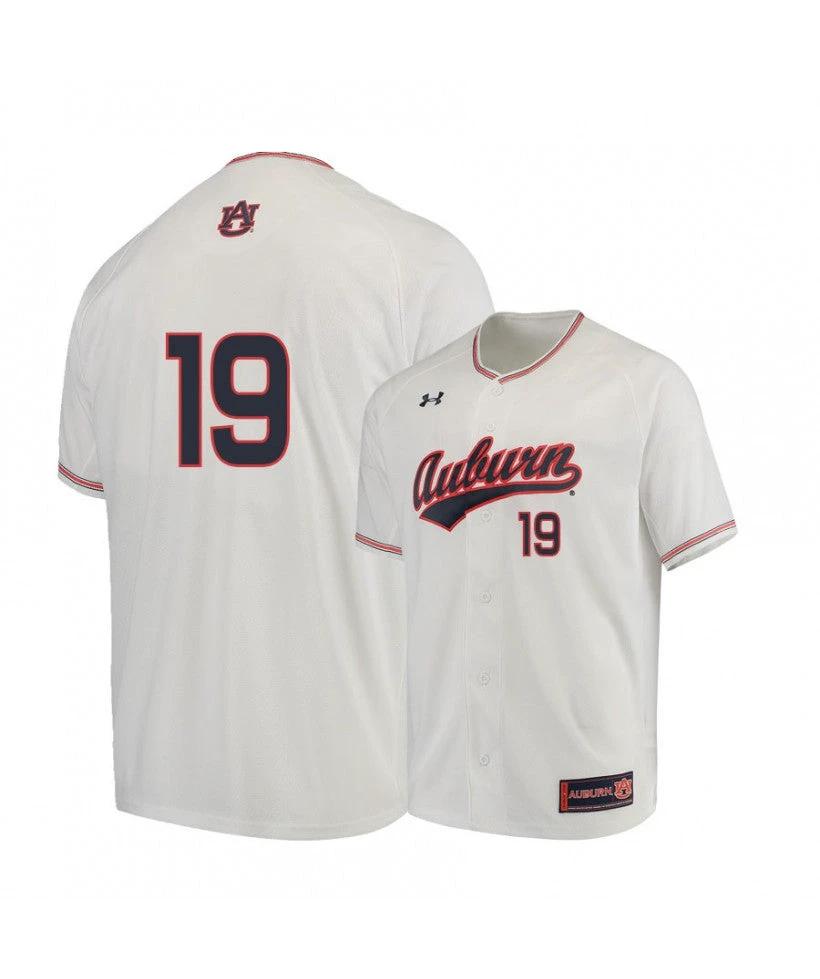 Under Armour Auburn Tigers 19 Brody Moore White Baseball Jersey by My Store