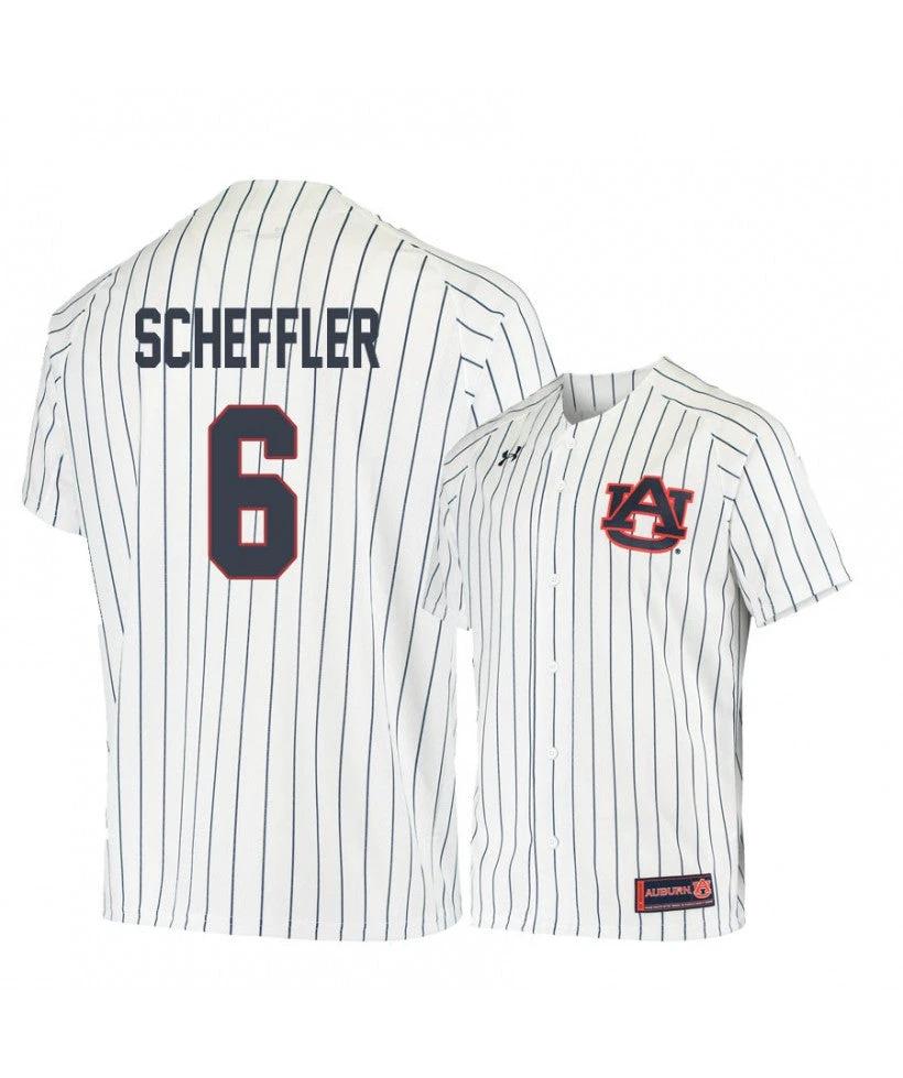 Under Armour Auburn Tigers 6 Matt Scheffler White Blue Baseball Jersey by My Store