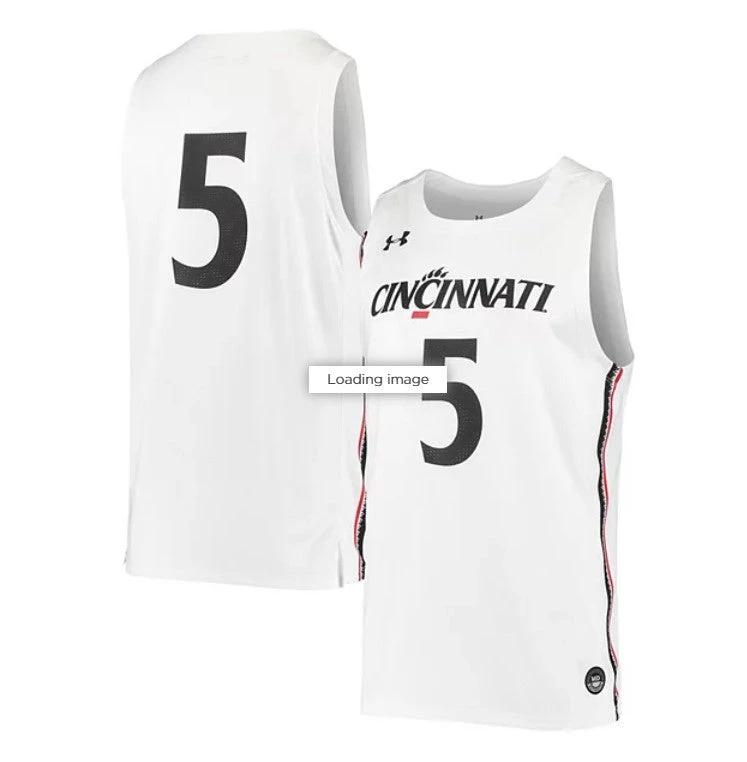 Under Armour #5 White Cincinnati Bearcats Jersey College Replica Basketball Jerseys by My store basketball