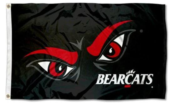 University of Cincinnati Bearcats Black flag 3X5ft Banner USA Polyester with 2 Brass Grommets by flagsjustdoit