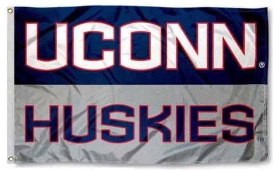 University of Connecticut Huskies Blue Flag 3X5ft Banner USA Polyester with 2 Brass Grommets by flagsjustdoit